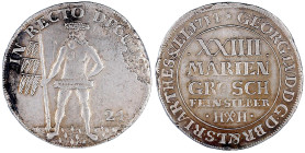 Altdeutsche Münzen und Medaillen

Braunschweig-Calenberg-Hannover

Georg Ludwig, 1698-1714

XXIIII Mariengroschen 1714 H X H, Zellerfeld. Wilder...