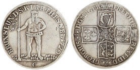 Altdeutsche Münzen und Medaillen

Braunschweig-Calenberg-Hannover

Georg I., 1714-1727

2/3 Taler Feinsilber 1720 C, Zellerfeld. Wilder Mann. se...