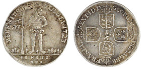 Altdeutsche Münzen und Medaillen

Braunschweig-Calenberg-Hannover

Georg I., 1714-1727

1/6 Taler Feinsilber 1723 EPH, Zellerfeld. Wilder Mann. ...