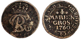 Altdeutsche Münzen und Medaillen

Braunschweig-Calenberg-Hannover

Georg III., 1760-1820

I Mariengroschen Landmünze 1760 IWS, Clausthal. Gekr. ...