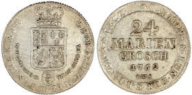 Altdeutsche Münzen und Medaillen

Braunschweig-Calenberg-Hannover

Georg III., 1760-1820

24 Mariengroschen (2/3 Taler Feinsilber) 1762 IWS (Jon...