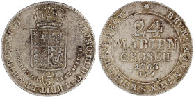 Altdeutsche Münzen und Medaillen

Braunschweig-Calenberg-Hannover

Georg III., 1760-1820

24 Mariengroschen (2/3 Taler Feinsilber) 1763 IWS (Jon...