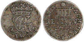 Altdeutsche Münzen und Medaillen

Braunschweig-Calenberg-Hannover

Georg III., 1760-1820

IIII Pfenning Landmünze 1772 IWS, Clausthal. Gekr. Mon...