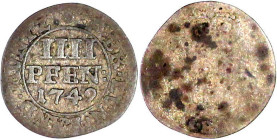 Altdeutsche Münzen und Medaillen

Braunschweig-Wolfenbüttel

Karl I., 1735-1780

IIII Pfennig Landmünze 1749 IBH, Braunschweig. Gekröntes Monogr...