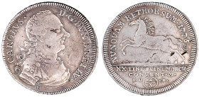 Altdeutsche Münzen und Medaillen

Braunschweig-Wolfenbüttel

Karl I., 1735-1780

2/3 Taler 1775 IDB, Braunschweig. Springendes Ross. Brb. mit Um...