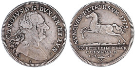 Altdeutsche Münzen und Medaillen

Braunschweig-Wolfenbüttel

Karl I., 1735-1780

2/3 Taler 1775 IDB, Stempelschneider E, Braunschweig. Springend...