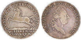 Altdeutsche Münzen und Medaillen

Braunschweig-Wolfenbüttel

Karl I., 1735-1780

1/2 (Species-)Taler 1776 IDB, Braunschweig. Unbekl. Brustb. seh...