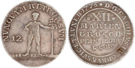 Altdeutsche Münzen und Medaillen

Braunschweig-Wolfenbüttel

Karl I., 1735-1780

XII Mariengroschen Feinsilber 1776 LCR, Zellerfeld. Wilder Mann...