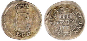 Altdeutsche Münzen und Medaillen

Braunschweig-Wolfenbüttel

Karl I., 1735-1780

IIII Pfenning Landmünze 1777 LCR, Braunschweig. Gekröntes Monog...