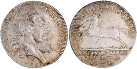 Altdeutsche Münzen und Medaillen

Braunschweig-Wolfenbüttel

Karl I., 1735-1780

2/3 Taler 1779 IDB, Stempelschneider K, Braunschweig. Springend...