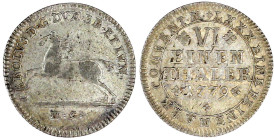 Altdeutsche Münzen und Medaillen

Braunschweig-Wolfenbüttel

Karl I., 1735-1780

1/6 Taler Landmünze 1779 MC, Braunschweig. Springendes Roß. vor...
