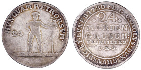 Altdeutsche Münzen und Medaillen

Braunschweig-Wolfenbüttel

Karl I., 1735-1780

24 Mariengroschen 1780 C.E.S., Zellerfeld. Wilder Mann. fast se...