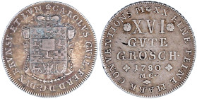 Altdeutsche Münzen und Medaillen

Braunschweig-Wolfenbüttel

Karl Wilhelm Ferdinand, 1780-1806

XVI Gute Groschen 1780 M.C., Braunschweig. gutes...