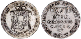 Altdeutsche Münzen und Medaillen

Braunschweig-Wolfenbüttel

Karl Wilhelm Ferdinand, 1780-1806

XVI Gute Groschen 1781 M.C., Braunschweig. sehr ...