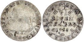 Altdeutsche Münzen und Medaillen

Braunschweig-Wolfenbüttel

Karl Wilhelm Ferdinand, 1780-1806

1/6 Taler 1783 M.C., Braunschweig. Springendes R...