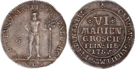Altdeutsche Münzen und Medaillen

Braunschweig-Wolfenbüttel

Karl Wilhelm Ferdinand, 1780-1806

VI Mariengroschen Feinsilber 1785 CES, Zellerfel...