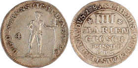 Altdeutsche Münzen und Medaillen

Braunschweig-Wolfenbüttel

Karl Wilhelm Ferdinand, 1780-1806

4 Mariengroschen Feinsilber 1785 CES, Zellerfeld...