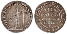 Altdeutsche Münzen und Medaillen

Braunschweig-Wolfenbüttel

Karl Wilhelm Ferdinand, 1780-1806

2 Mariengroschen Feinsilber 1786 C, Zellerfeld. ...