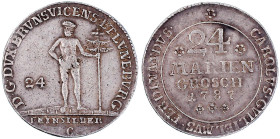 Altdeutsche Münzen und Medaillen

Braunschweig-Wolfenbüttel

Karl Wilhelm Ferdinand, 1780-1806

24 Mariengroschen 1787 C, Zellerfeld. Wilder Man...