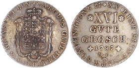 Altdeutsche Münzen und Medaillen

Braunschweig-Wolfenbüttel

Karl Wilhelm Ferdinand, 1780-1806

XVI Gute Groschen 1787 MC (Münz-Commission), Bra...