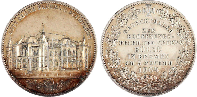 Altdeutsche Münzen und Medaillen

Bremen-Stadt

Taler 1864. Eröffnung der ne...