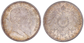 Reichssilbermünzen J. 19-178

Baden

Friedrich I., 1856-1907

2 Mark 1907. Auf seinen Tod. fast Stempelglanz, Prachtexemplar mit feiner Tönung. ...