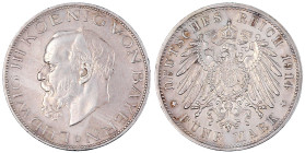 Reichssilbermünzen J. 19-178

Bayern

Ludwig III., 1913-1918

5 Mark 1914 D. vorzüglich, winz. Randfehler. Jaeger 53.
