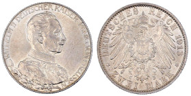 Reichssilbermünzen J. 19-178

Preußen

Wilhelm II., 1888-1918

2 Mark 1913 A, Regierungsjubiläum. Stempelglanz, Prachtexemplar. Jaeger 111.