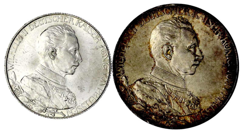 Reichssilbermünzen J. 19-178

Preußen

Wilhelm II., 1888-1918

2 und 3 Mar...