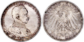 Reichssilbermünzen J. 19-178

Preußen

Wilhelm II., 1888-1918

3 Mark 1913 A, Regierungsjubiläum. Stempelglanz, Prachtexemplar mit feiner Tönung...