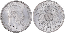 Reichssilbermünzen J. 19-178

Württemberg

Wilhelm II., 1891-1918

5 Mark 1908 F. vorzüglich/Stempelglanz, min. Randfehler. Jaeger 176.