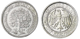 Weimarer Republik

Kursmünzen

5 Reichsmark Eichbaum Silber 1927-1933

1932 D. gutes vorzüglich. Jaeger 331.