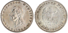 Drittes Reich

Gedenkmünzen

2 Reichsmark Schiller

1934 F. vorzüglich/Stempelglanz. Jaeger 358.