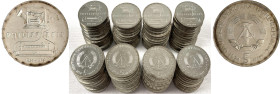 Münzen der Deutschen Demokratischen Republik

Gedenkmünzen der DDR

100 X 5 Mark 1974 Reis. Stempelglanz. Jaeger 1550.