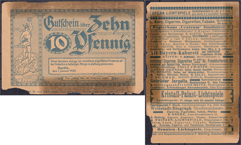 Banknoten

Deutsches Notgeld und KGL

Berlin (Brandenburg)

Gesellschaft f...