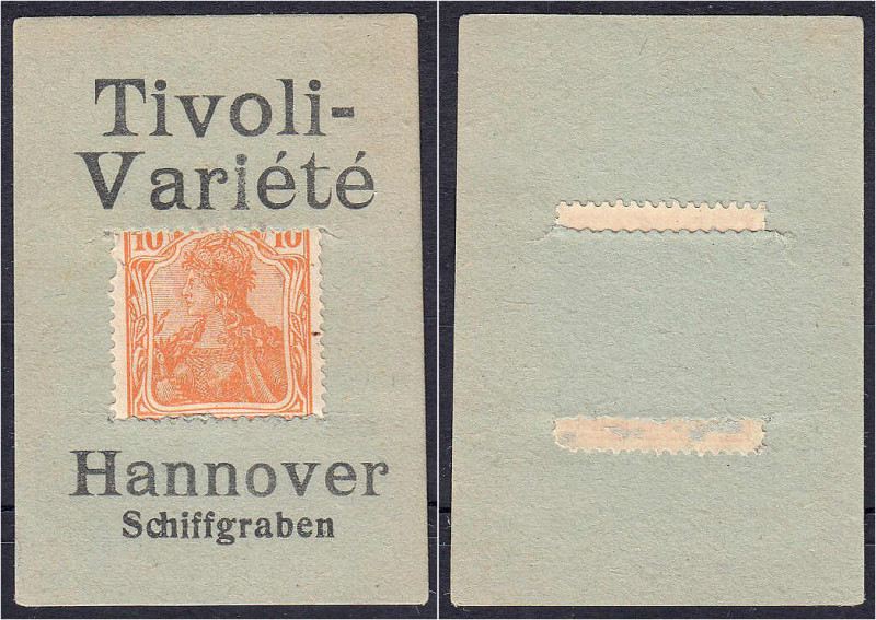 Banknoten

Deutsches Notgeld und KGL

Hannover (Hannover)

Tivoli-Variete,...