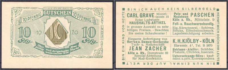 Banknoten

Deutsches Notgeld und KGL

Köln (Rheinland)

Carl Crave, Hausha...