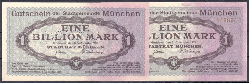 Banknoten

Deutsches Notgeld und KGL

München (Bayern)

Stadtgemeinde, 2x ...