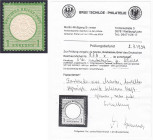 Briefmarken

Deutschland

Deutsches Reich

1 Kreuzer Freimarke 1872, sauber in ungebrauchter Erhaltung mit Falz, Farbe ,,b". Fotobefund Sommer B...