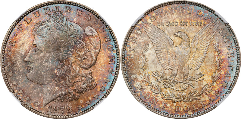 1878 Morgan Silver Dollar. 7 Tailfeathers. Reverse of 1879. MS-64 (NGC).
PCGS# ...