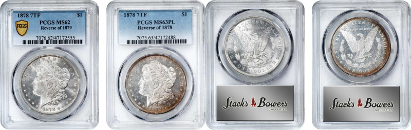 1878 Morgan Silver Dollar. 7 Tailfeathers. Reverse of 1879. MS-62 (PCGS).
PCGS#...