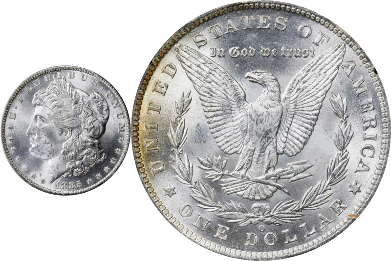 1885-O GSA Morgan Silver Dollar. Mint State (Uncertified).
The original box and...