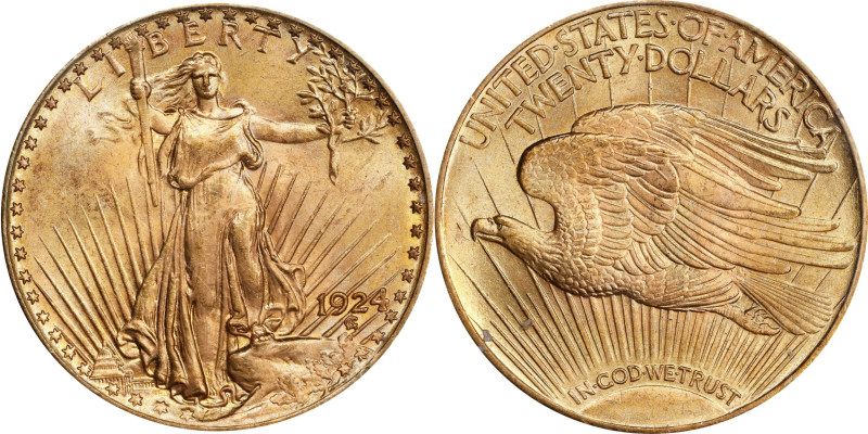 1924 Saint-Gaudens Double Eagle. MS-64 (PCGS). CAC. OGH Generation 1.2 Rattler....