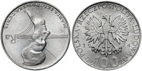 Odbitka ALUMINIUM 100 złotych 1974 Curie-Skłodowska - ODWROTKA