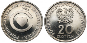 Próba CuNi 20 złotych 1979 Szpital Centrum Zdrowia Dziecka