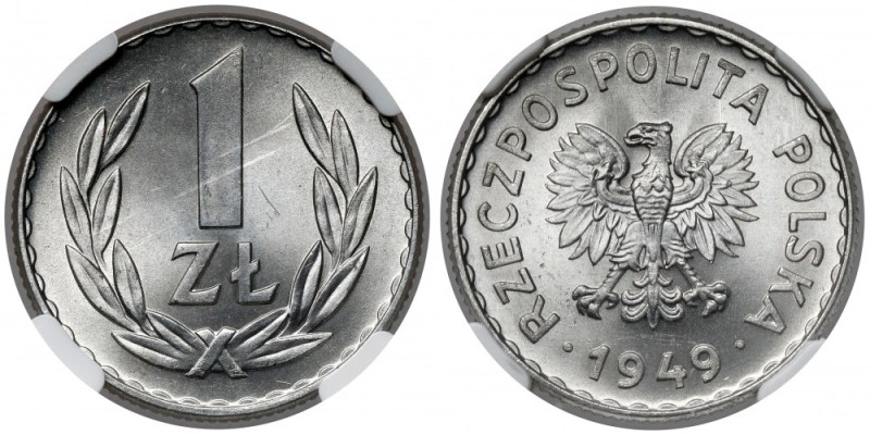 1 złoty 1949 Al Piękna, mennicza sztuka. 
Reference: Parchimowicz 212.b
Grade:...