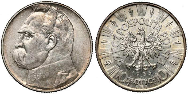 Piłsudski 10 złotych 1935 Reference: Chałupski 2.32.2.a, Parchimowicz 124.b
Gra...