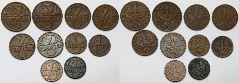 1 - 5 groszy 1930-1933 - zestaw (10szt)