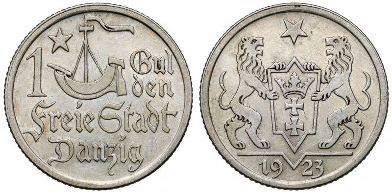 Gdańsk, 1 gulden 1923 Ładny połysk. 
Reference: Parchimowicz 61.a
Grade: XF