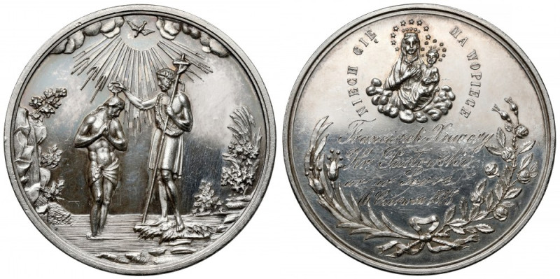 Medal chrzcielny - 'Niech Cię ma w Opiece' - piękny Piękny stan zachowania, szcz...